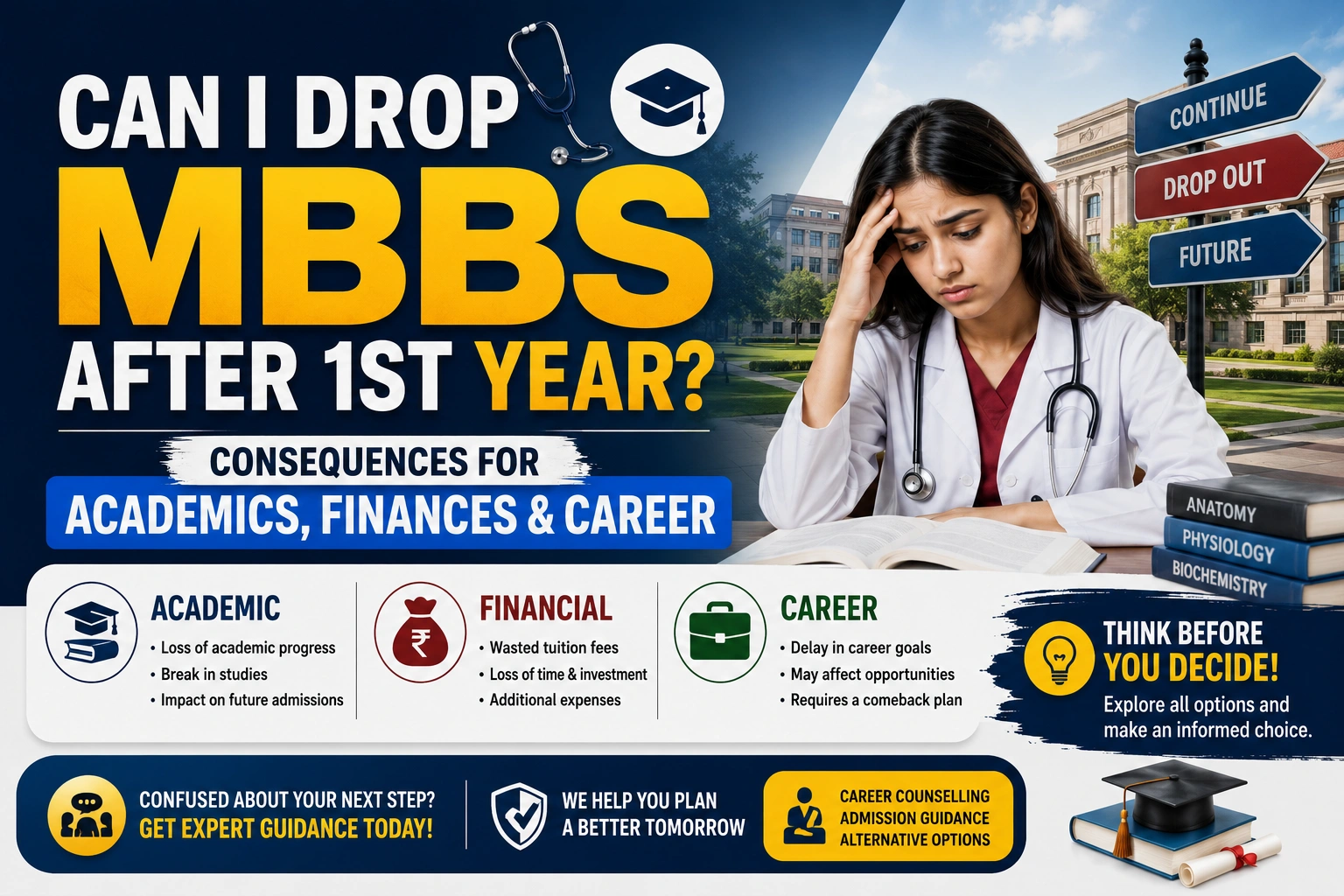 Can I Drop MBBS After 1st Year? Consequences for Academics, Finances & Career